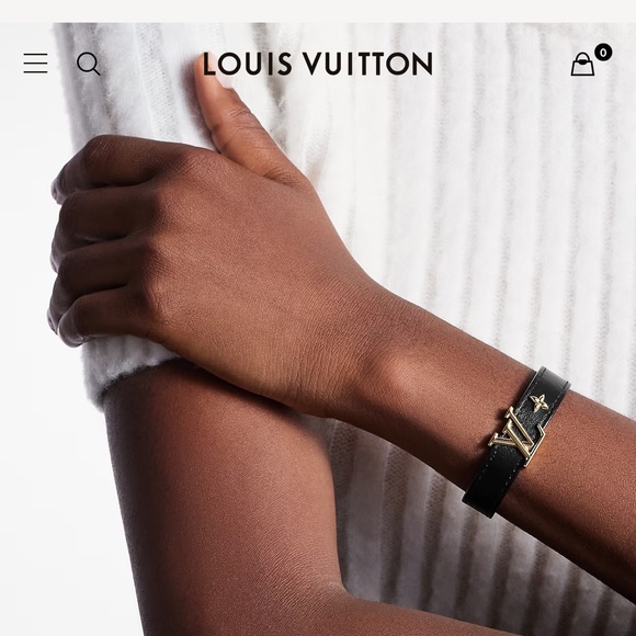 LOUIS VUITTON ICONIC bracelet size 17 black leather - Picture 2 of 15